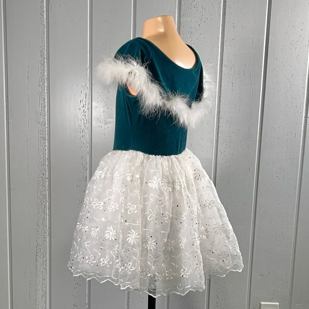 ***Revolution Dancewear Girl'sTeal Winter Dress Sz XLC